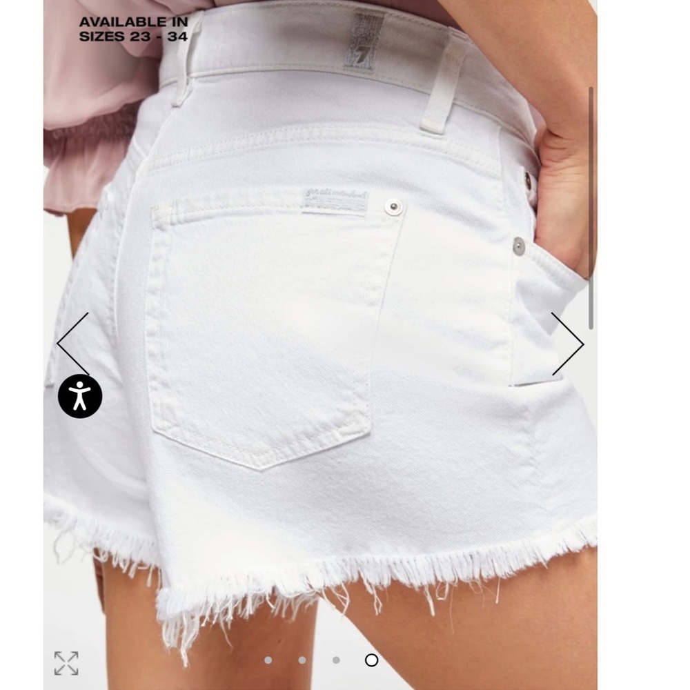 7 For All Mankind Monroe cut off Short Size 25 White - Picture 4 of 9